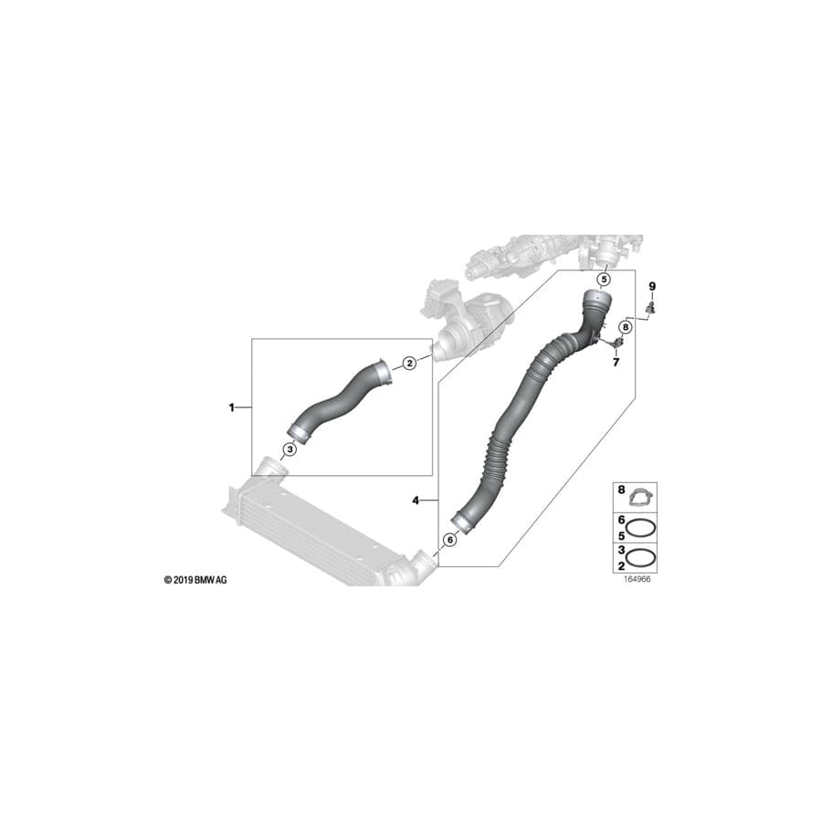 Genuine BMW 11617797483 E92 E90 E91 Charge Air Line (Inc. 118d, X1 18d & 120d)