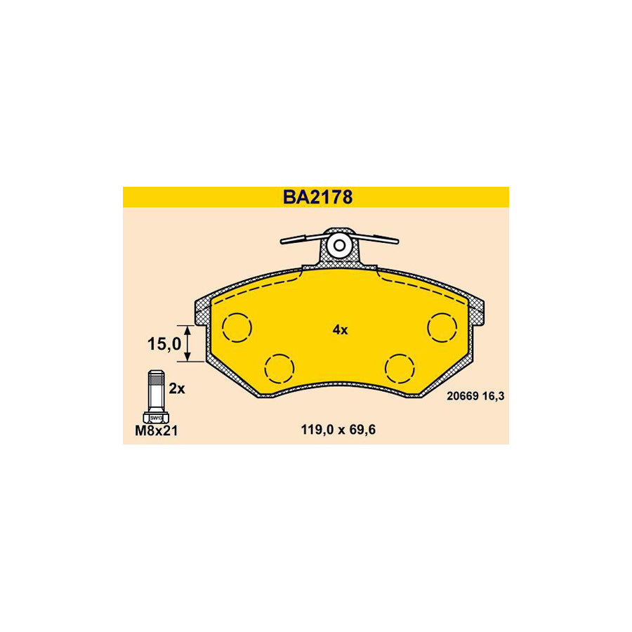 Barum Ba2178 Brake Pad Set