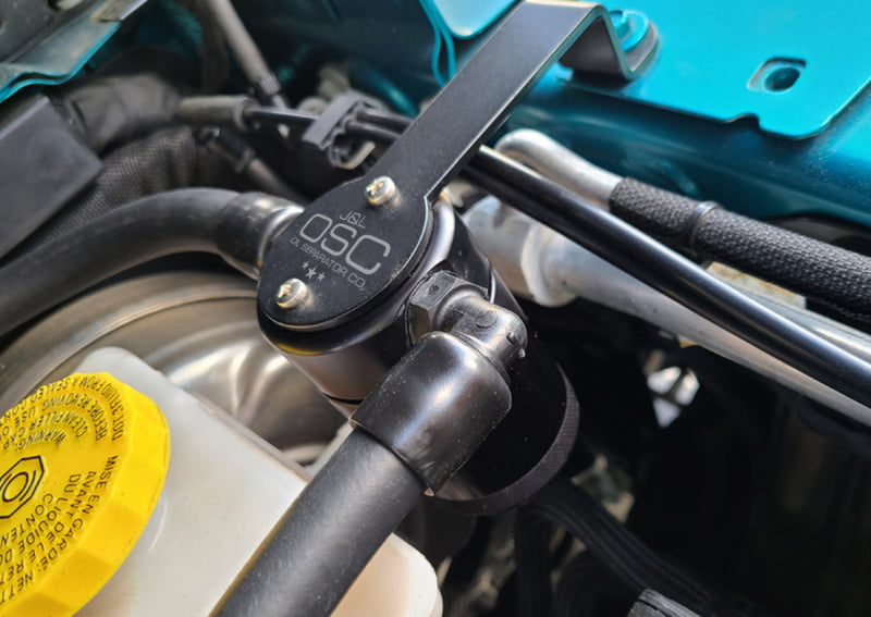 J&L 20-25 Jeep Wrangler 2.0L Driver Side Oil Separator 3.0 - Black Anodized