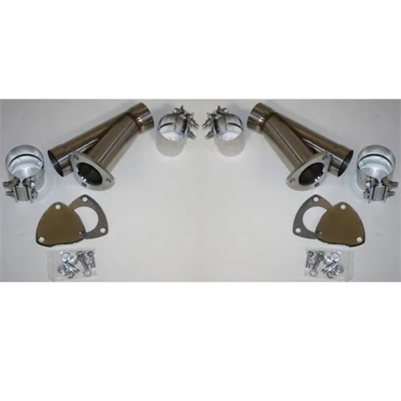 Granatelli Motor Sports Granatelli 2.5in Stainless Steel Manual Dual Exhaust Cutout Kit w/Slip Fit Band Clamp