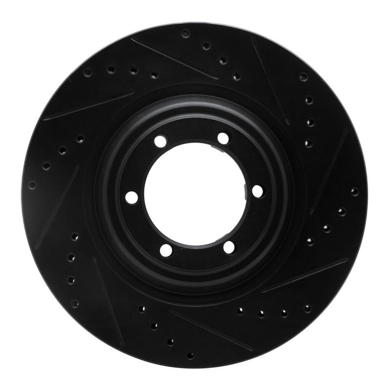 R1 Concepts R1 12-18 Chevrolet Colorado Front Right Drilled & Slotted Black Brake Rotor