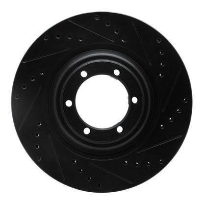 R1 Concepts R1 12-18 Chevrolet Colorado Front Right Drilled & Slotted Black Brake Rotor