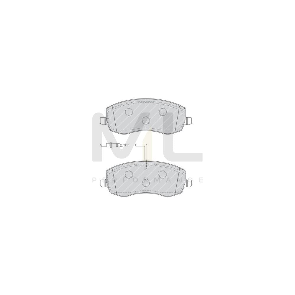 Ferodo Premier FDB4154 Brake Pad Set Incl. Wear Warning Contact, With Brake Caliper Screws, With Piston Clip, With Accessories