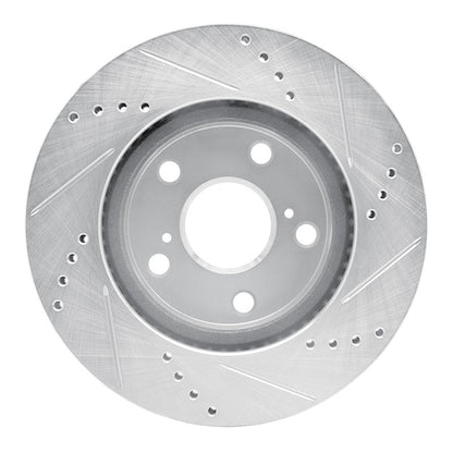 R1 Concepts R1 06-18 Lexus HS250H Front Left Drilled & Slotted Silver Brake Rotor