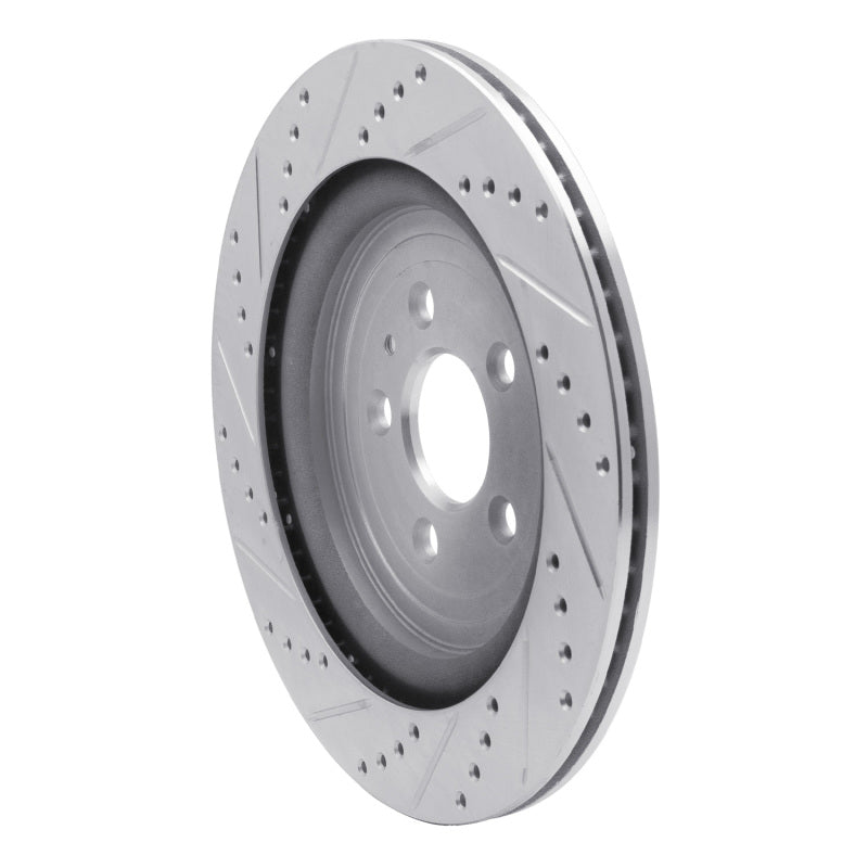 R1 Concepts R1 13-19 Ford Police Interceptor Sedan Rear Right Drilled & Slotted Silver Brake Rotor
