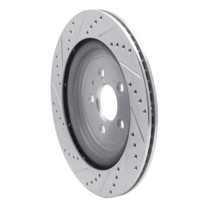 R1 Concepts R1 13-19 Ford Police Interceptor Sedan Rear Right Drilled & Slotted Silver Brake Rotor