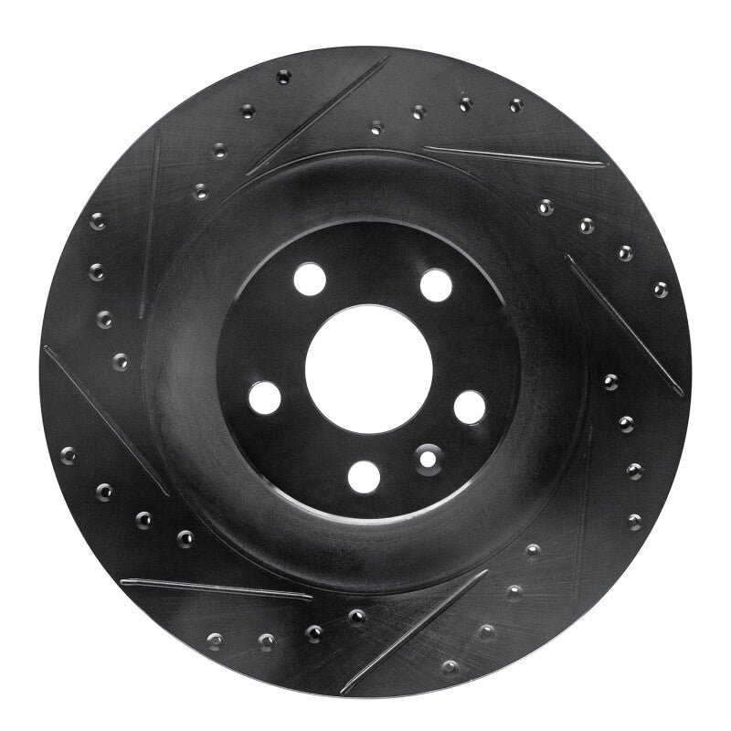 R1 Concepts R1 16-26 Polestar Polestar 2 Rear Left Drilled & Slotted Black Brake Rotor