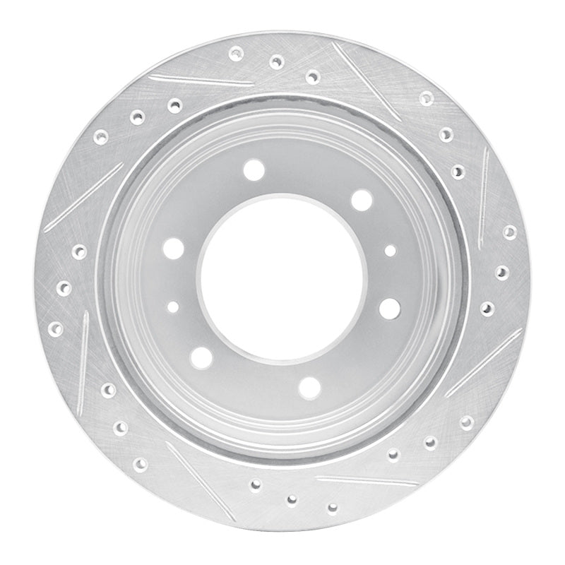 R1 Concepts R1 88-95 Nissan Pathfinder Rear Left Drilled & Slotted Silver Brake Rotor