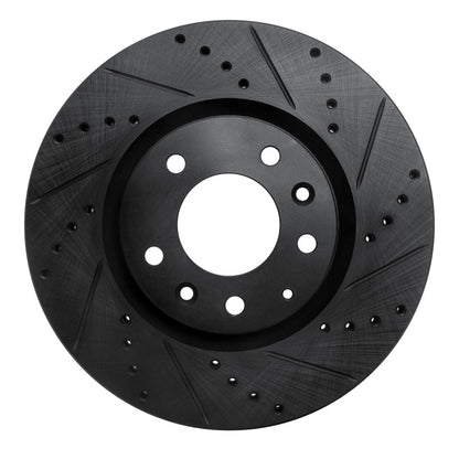 R1 Concepts R1 04-08 Mazda RX-8 Front Right Drilled & Slotted Black Brake Rotor