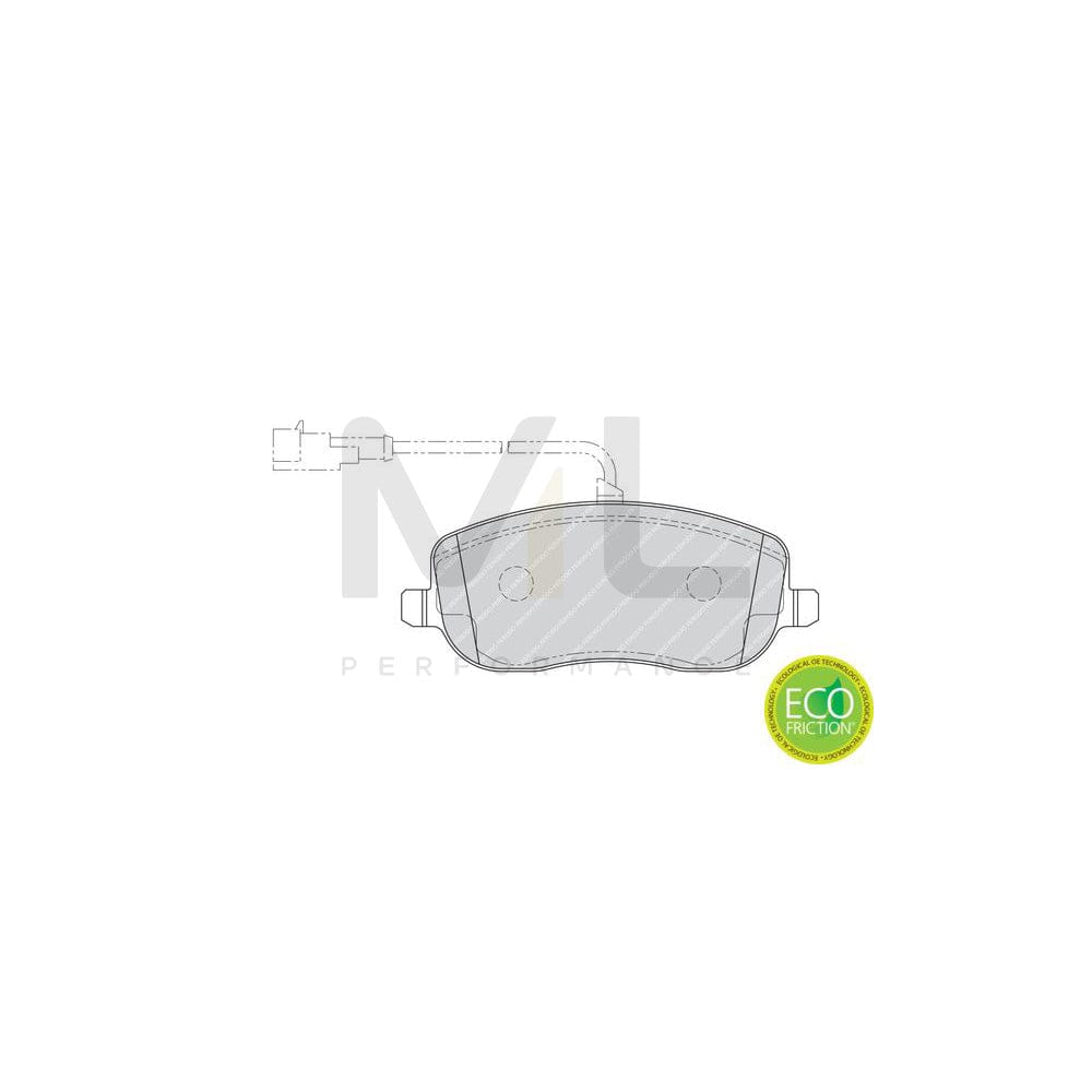 Ferodo Premier Eco Friction FDB1787 Brake Pad Set Incl. Wear Warning Contact, With Brake Caliper Screws, With Accessories