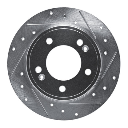 R1 Concepts R1 11-25 Hyundai Elantra Coupe Rear Right Drilled & Slotted Silver Brake Rotor