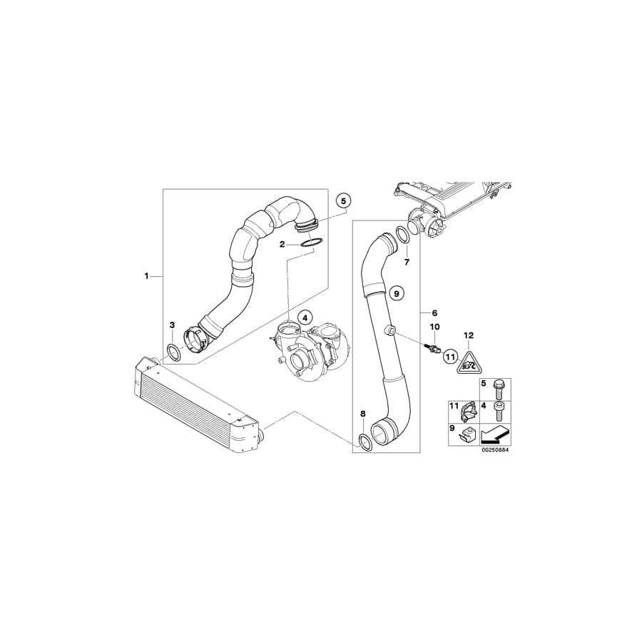 Genuine BMW 11617796303 E90 E91 Charge Air Line (Inc. 330d, 330xd & 325d)