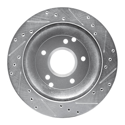 R1 Concepts R1 88-96 Chevrolet Corvette Rear Left Drilled & Slotted Silver Brake Rotor