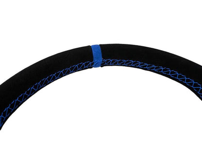 PRP Seats PRP Comp-R D-Shape Suede Steering Wheel - Blue