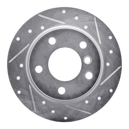 R1 Concepts R1 03-06 BMW Z4 Rear Right Drilled & Slotted Silver Brake Rotor