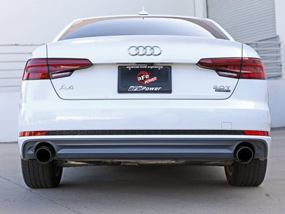 aFe 17-19 Audi A4 (B9) MACH Force-Xp 3in to 2.5in 304 SS Cat-Back Exhaust System-Dual SS Tips
