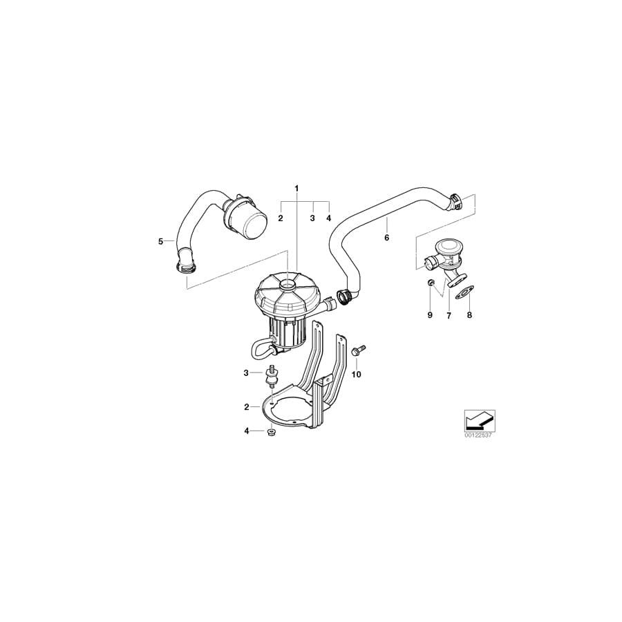 Genuine BMW 11727519650 E65 E66 Suction Pipe (Inc. 730i & 730Li)