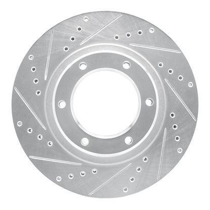 R1 Concepts R1 90-92 Toyota Land Cruiser Front Left Drilled & Slotted Silver Brake Rotor