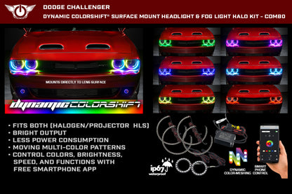 ORACLE Lighting Oracle 15-23 Dodge Challenger Dynamic Surface Mount Headlight Halo Kit -