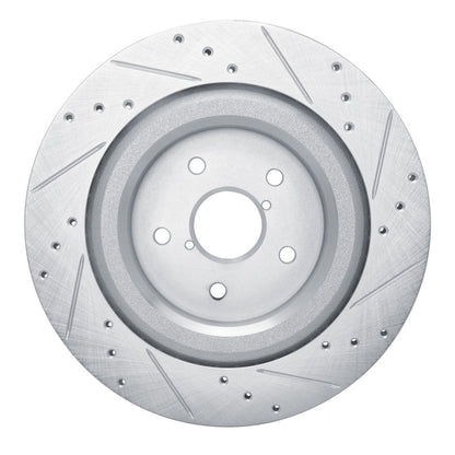 R1 Concepts R1 19-25 Subaru ASCENT Rear Left Drilled & Slotted Silver Brake Rotor