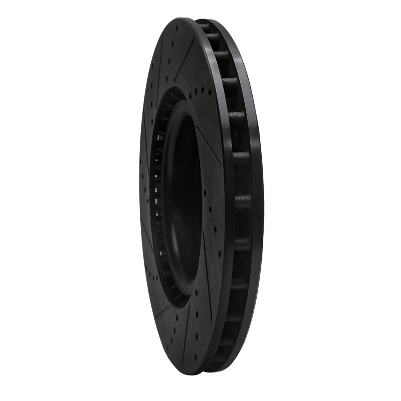 R1 Concepts R1 17-25 Acura Integra Front Right Drilled & Slotted Black Brake Rotor