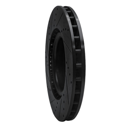 R1 Concepts R1 17-25 Acura Integra Front Right Drilled & Slotted Black Brake Rotor