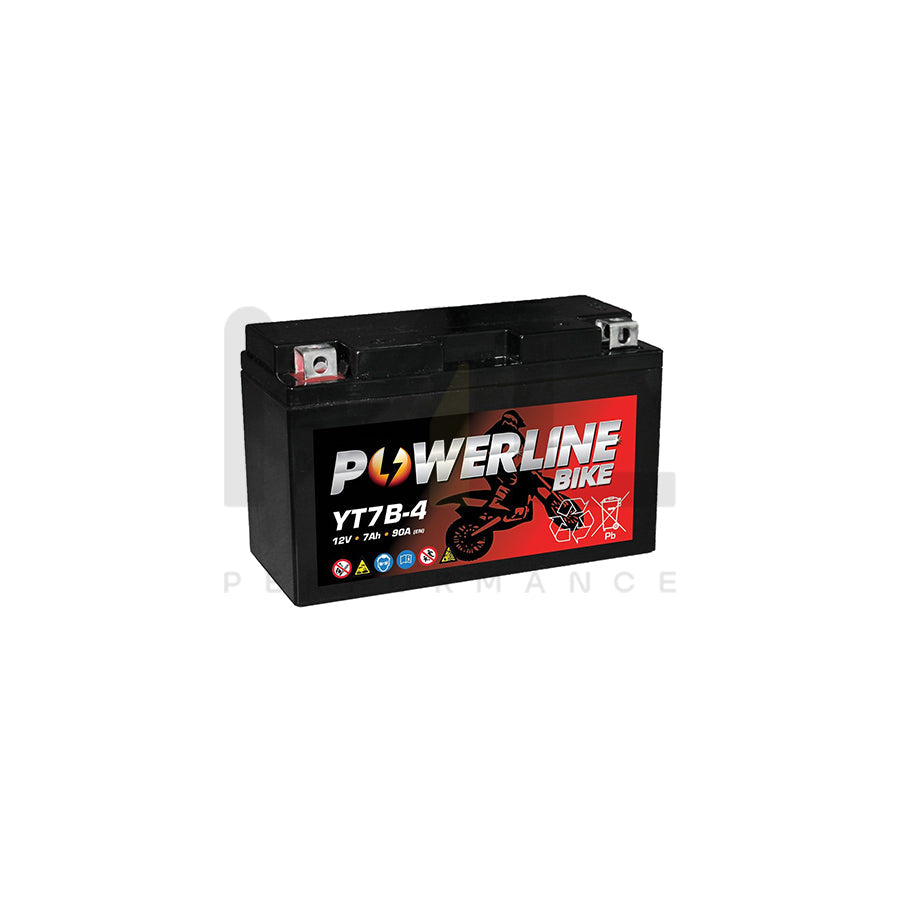 Powerline YT7B-4 Motorcycle Battery 12V 7Ah YT7B4
