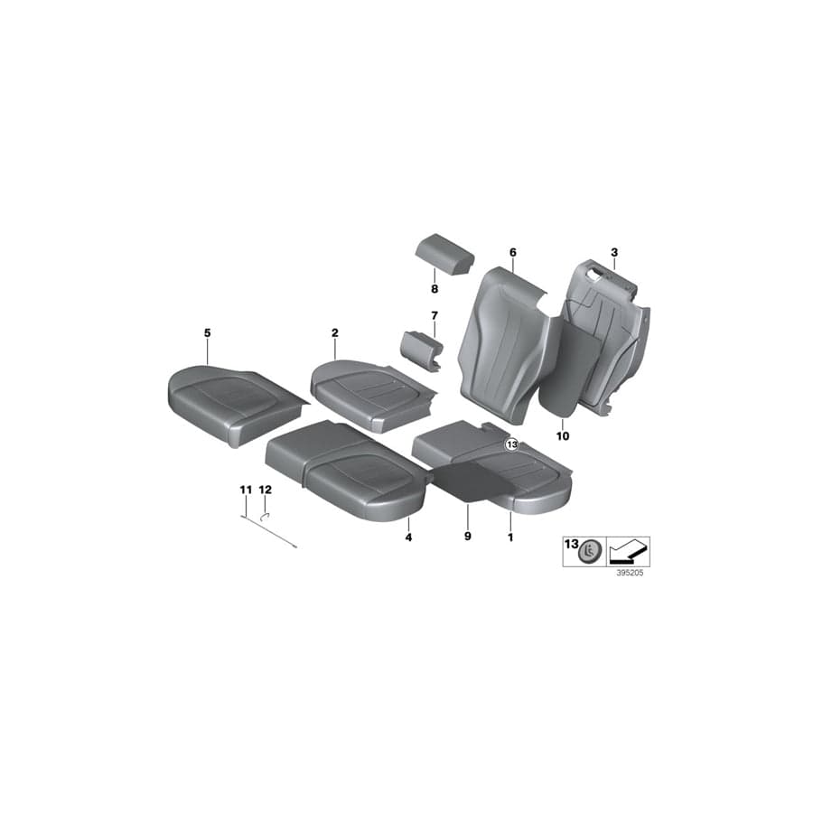 Genuine BMW 52207472690 F15 Cover For Comfort Seat, Leather Left LCMY MOKKA (Inc. X5 M50dX, X5 50iX & X5 28iX)