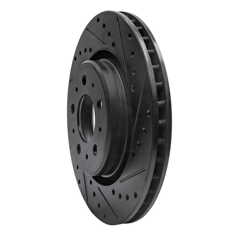 R1 Concepts R1 98-04 Volvo V70 Front Right Drilled & Slotted Black Brake Rotor
