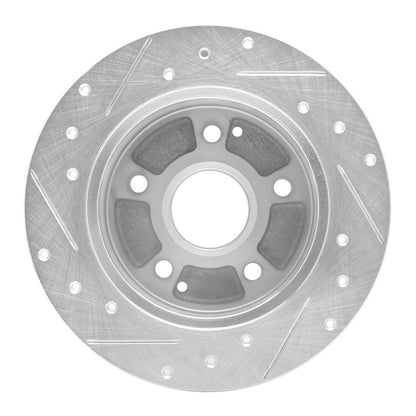 R1 Concepts R1 96-98 Acura TL Rear Right Drilled & Slotted Silver Brake Rotor