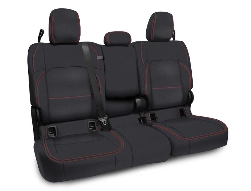 PRP Seats PRP 2020+ Jeep Gladiator JT Rear Bench Cover with Leather Interior - Black with Red Stitching