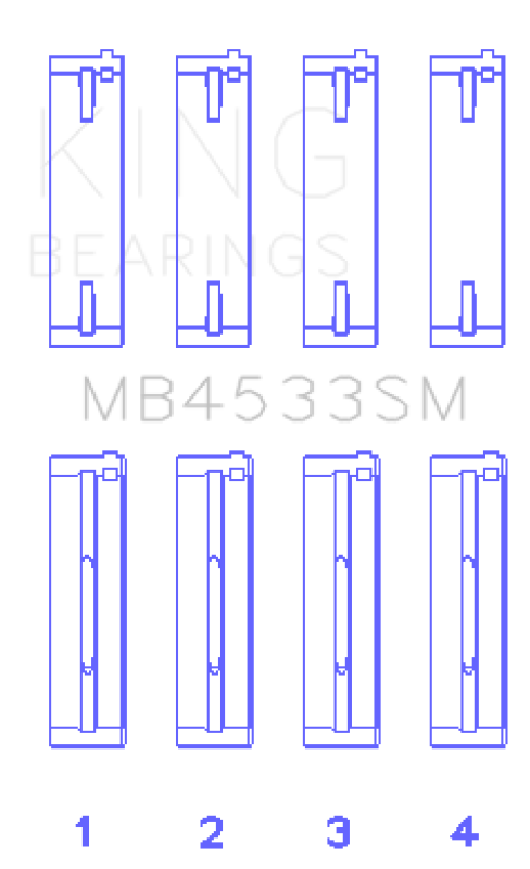 King Engine Bearings Audi 2.1L/2.2L 10V/20V 5cyl Turbo (Size 0.50 Oversized) Main Bearing Set