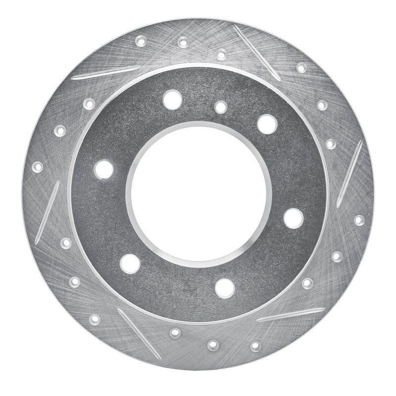 R1 Concepts R1 88-95 Isuzu Pickup Rear Right Drilled & Slotted Silver Brake Rotor
