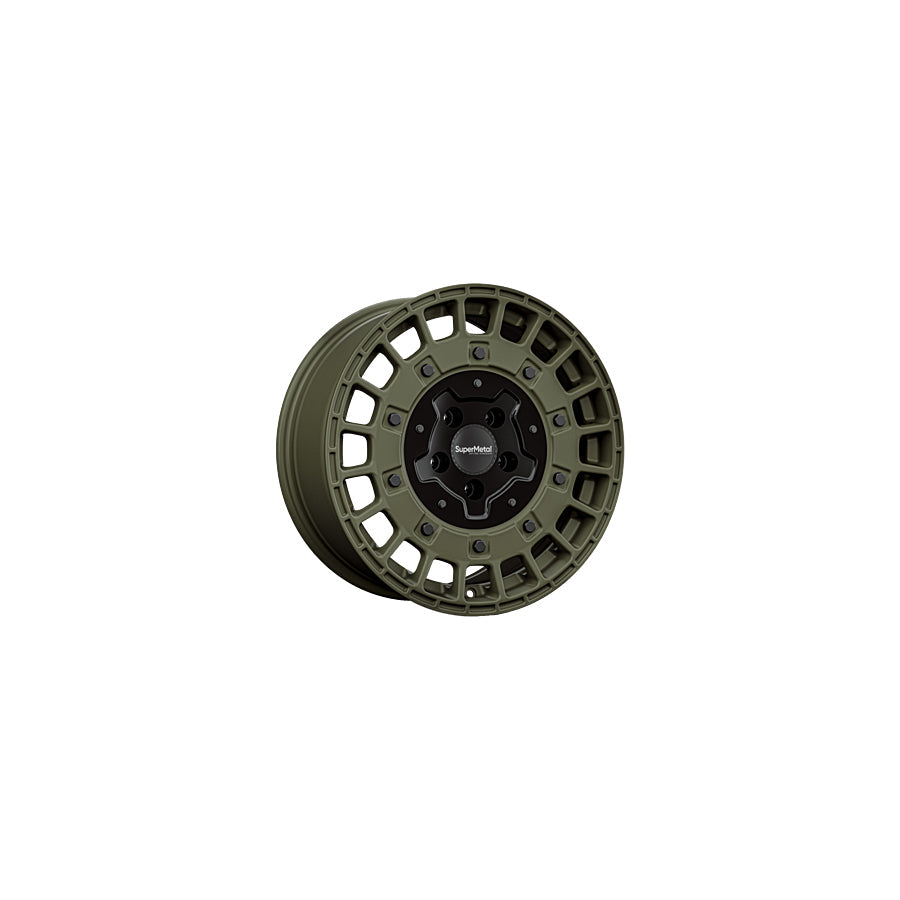 SuperMetal Rig 8x18 ET40 58062 Battle Green Matt Black Wheel
