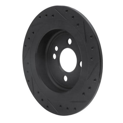 R1 Concepts R1 09-14 Mini Cooper (Excl Clubman) Rear Left Drilled & Slotted Black Brake Rotor