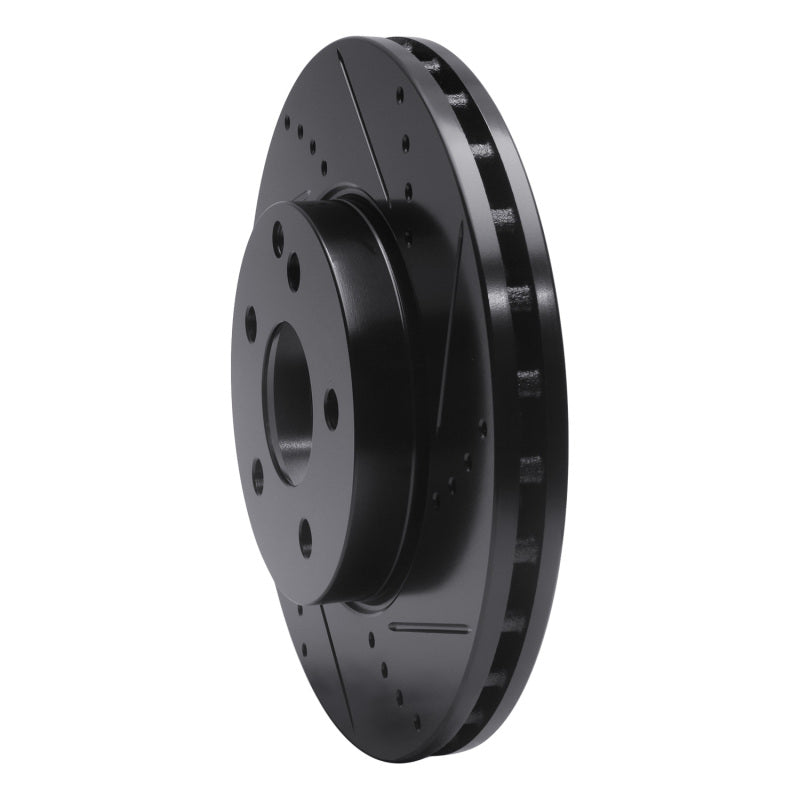 R1 Concepts R1 03-09 Mercedes-Benz E350 Front Right Drilled & Slotted Black Brake Rotor