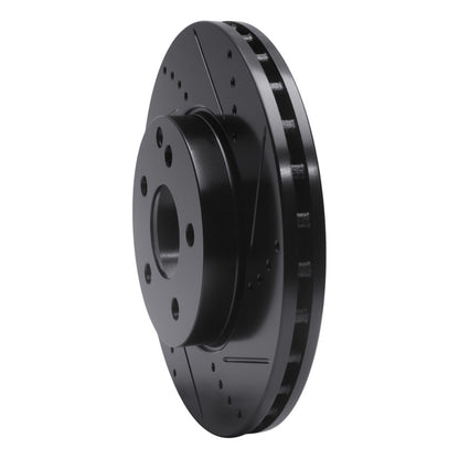 R1 Concepts R1 03-09 Mercedes-Benz E350 Front Right Drilled & Slotted Black Brake Rotor