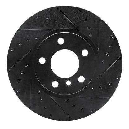 R1 Concepts R1 11-18 BMW X4 Front Right Drilled & Slotted Black Brake Rotor