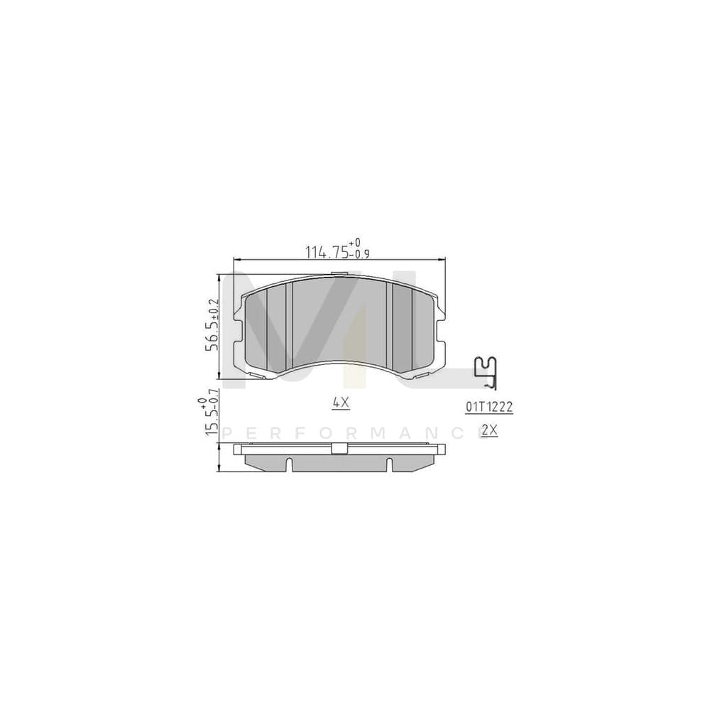 Ferodo Premier Eco Friction FDB1886 Brake Pad Set With Acoustic Wear Warning, Without Accessories