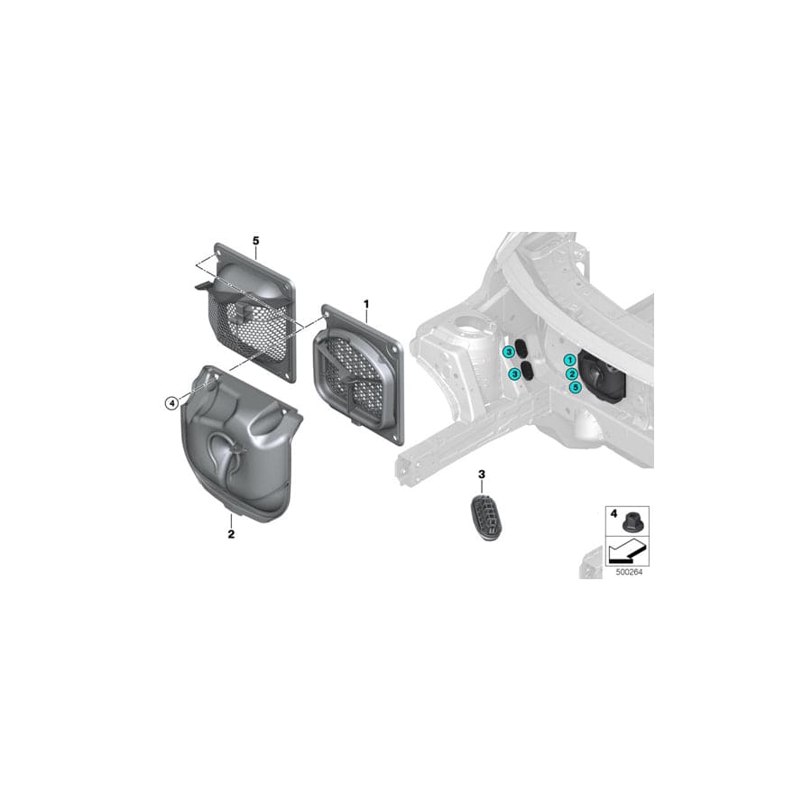 Genuine BMW Mini 64119304296 F46 F55 F56 Residual Water Grommet (Inc. X2 20dX, Cooper S & Cooper SD)