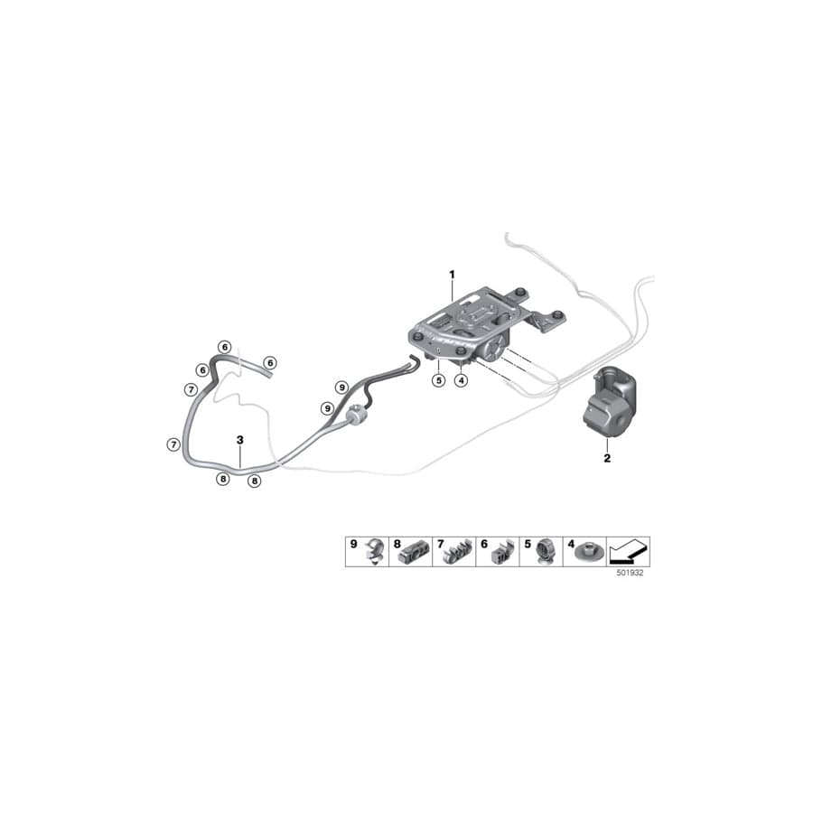 Genuine BMW 37206884850 G06 G05 G07 Spacer, 3-Piece (Inc. X6 40iX, X5 M50iX & X5 25dX)