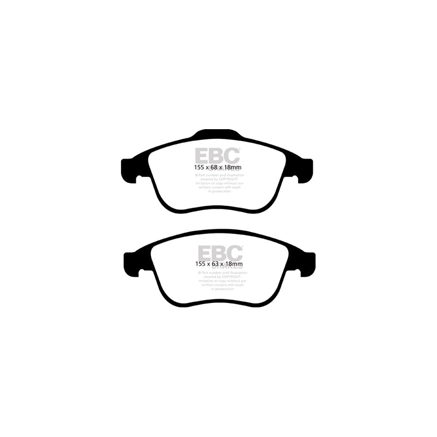 EBC PD13KF815 Renault Yellowstuff Front Brake Pad & GD Disc Kit - Girling/TRW/ATE Caliper 2 | ML Performance UK Car Parts