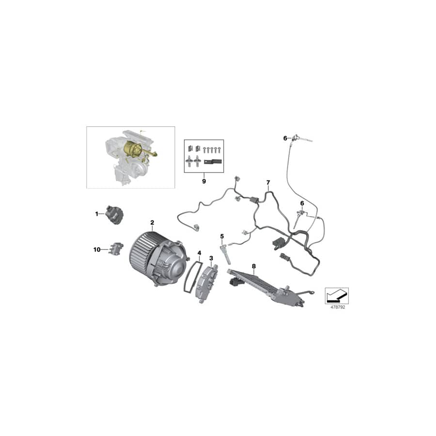 Genuine BMW Mini 64119304024 F46 F44 Wiring Set, Heater/Air Conditioning (Inc. X2 20iX, 220d & Cooper D ALL4)