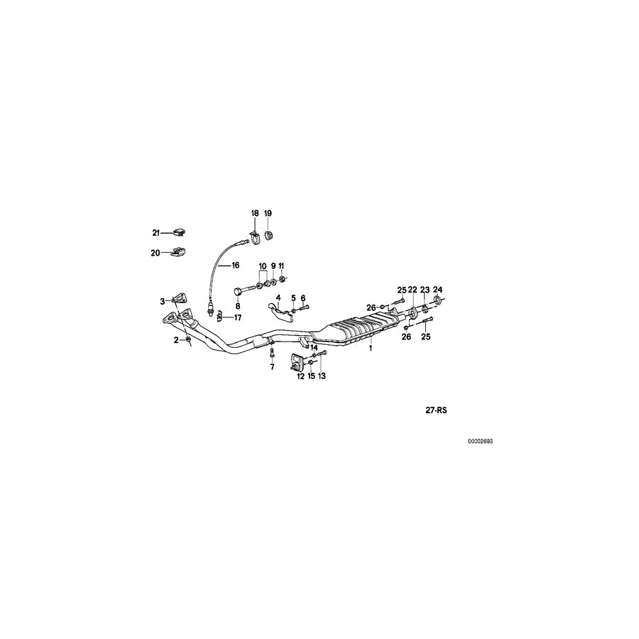 Genuine BMW 11761716748 E30 Rp-Exhaust Pipe Catalytic Converter (Inc. 325ix)