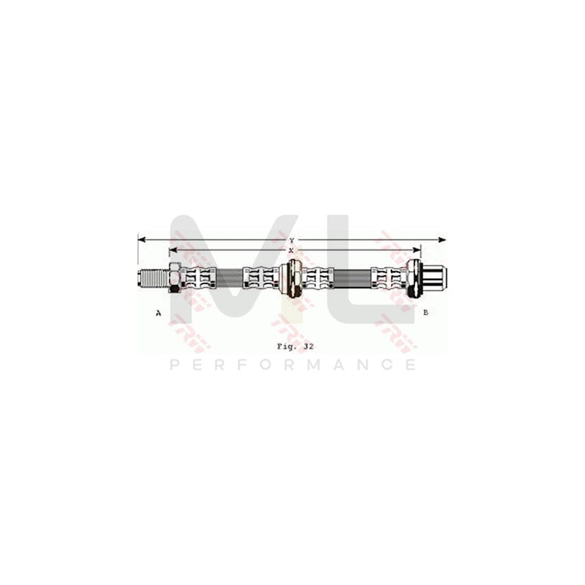 TRW PHB140 Brake Hose for DAIHATSU Charade II Hatchback (G11, G30) 415mm, M10x1