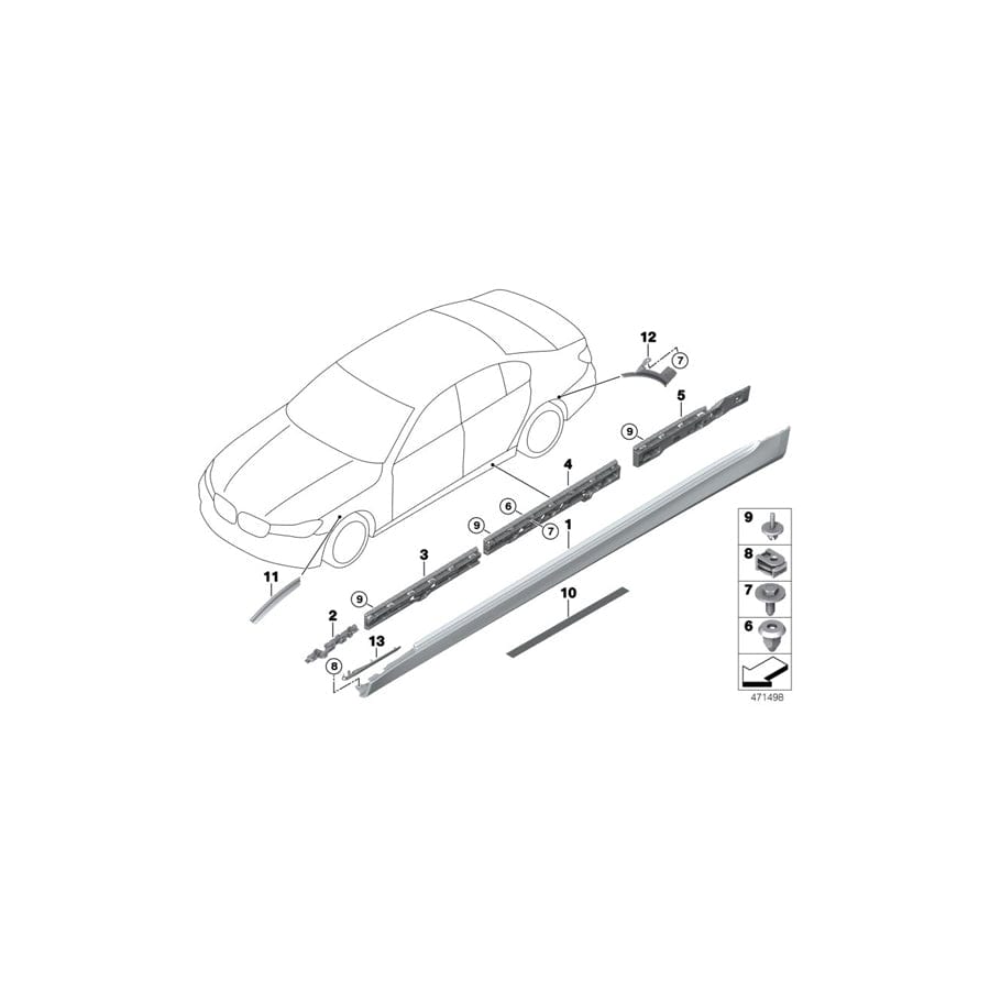 Genuine BMW 51777357137 G11 Mount Strip, Rocker Panel, Rear Left (Inc. 750iX, 745e & 740i)
