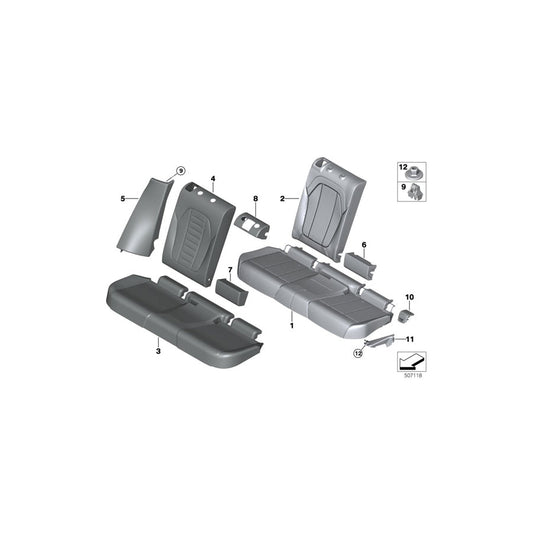 Genuine BMW 52207470915 Side Finisher, Leather, Left SCHWARZ (Inc. X3 M, X3 20iX & X3 M40iX)