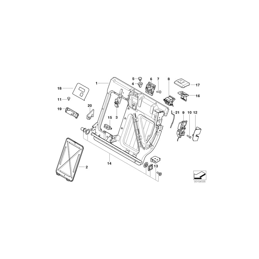 Genuine BMW 52208267095 E46 Lock Panel, Left GRAU (Inc. 316i, 325xi & 320i)