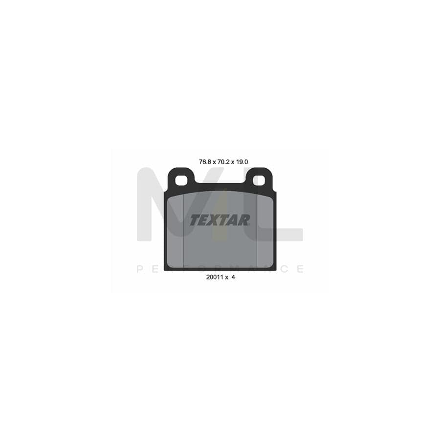 TEXTAR 2001104 Brake pad set for VW TRANSPORTER not prepared for wear indicator