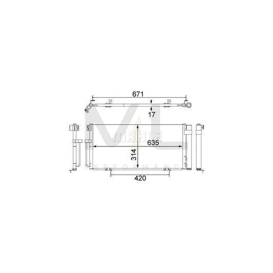 MAHLE ORIGINAL AC 473 000S Air conditioning condenser for SUBARU IMPREZA with dryer | ML Performance Car Parts